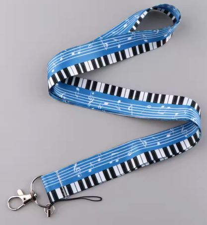 Lanyard Blue with a White Keyboard