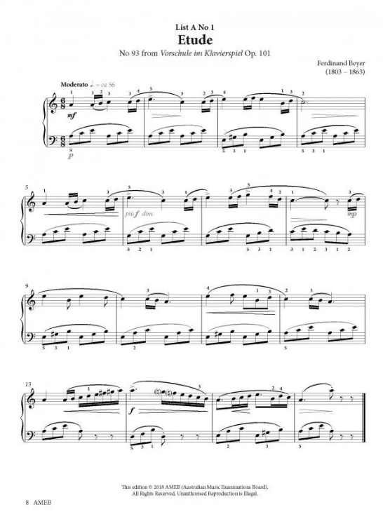 AMEB Piano Series 18 Grade 1 - Piano AMEB 1201103239