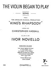The Violin Began To Play (from 'King's Rhapsody') - Vocal/Piano (Digital Download)