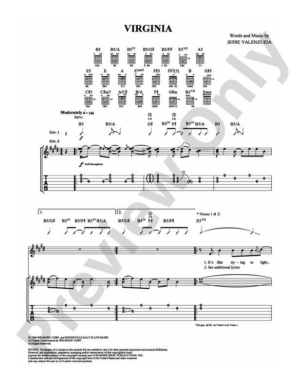 Virginia - Guitar TAB (Digital Download)