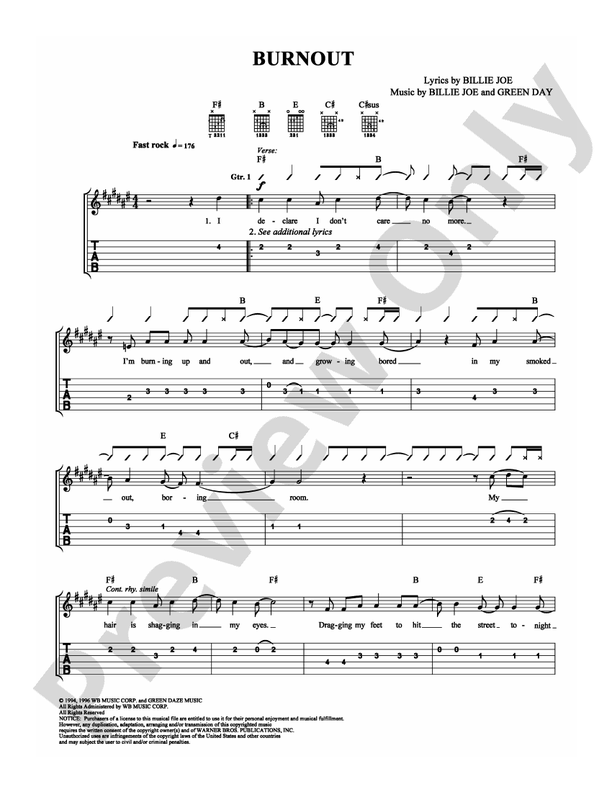 Burnout - Easy Guitar (Digital Download)