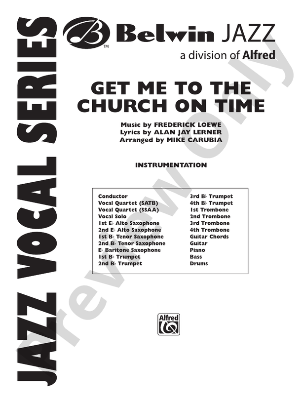Get Me to the Church on Time - Jazz Ensemble Conductor Score & Parts (Digital Download)