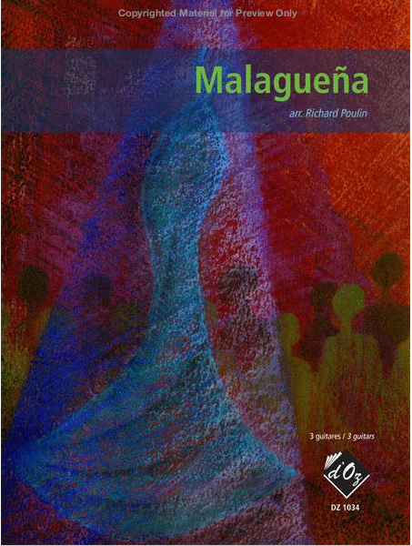 Poulin - Malaguena - 3 Guitars Score/Parts arranged by Poulin Doz DZ1034