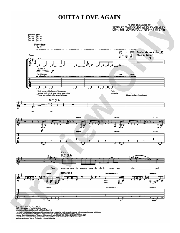Outta Love Again - Guitar TAB (Digital Download)