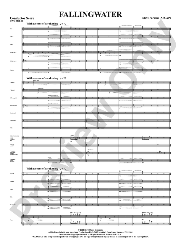 Fallingwater - Full Orchestra Conductor Score & Parts (Digital Download)