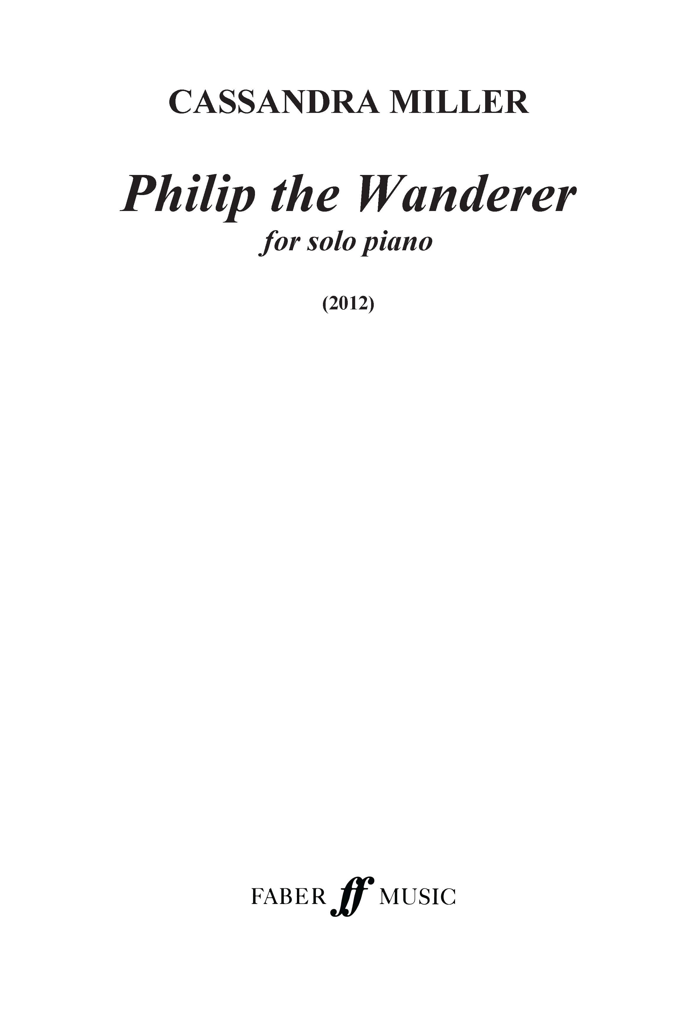 Philip The Wanderer - Piano Solo (Digital Download)