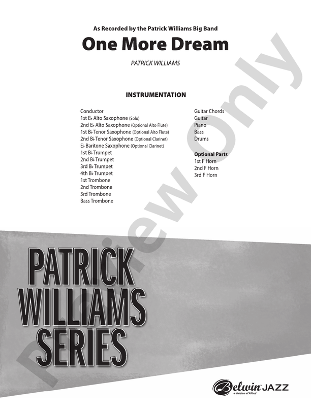 One More Dream - Jazz Ensemble Conductor Score & Parts(Digital Download)