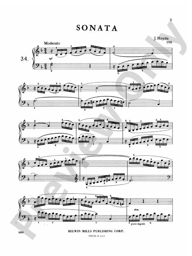 Haydn - Sonatas (Volume IV) - Piano Solo (Digital Download)