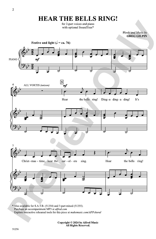 Hear the Bells Ring! - 2 Part Treble Choral Octavo (Digital Download)