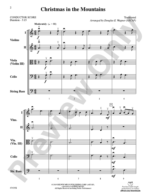 Christmas in the Mountains - String Orchestra Conductor Score & Parts (Digital Download)
