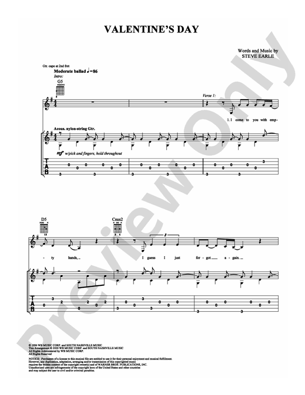Valentine's Day - Guitar TAB (Digital Download)