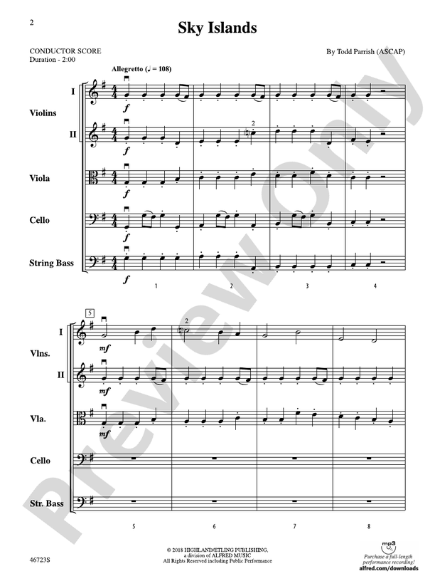 Sky Islands - String Orchestra Conductor Score & Parts (Digital Download)