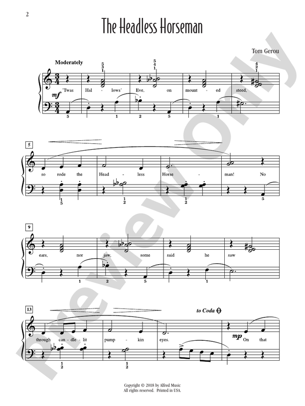 The Headless Horseman - Piano (Digital Download)