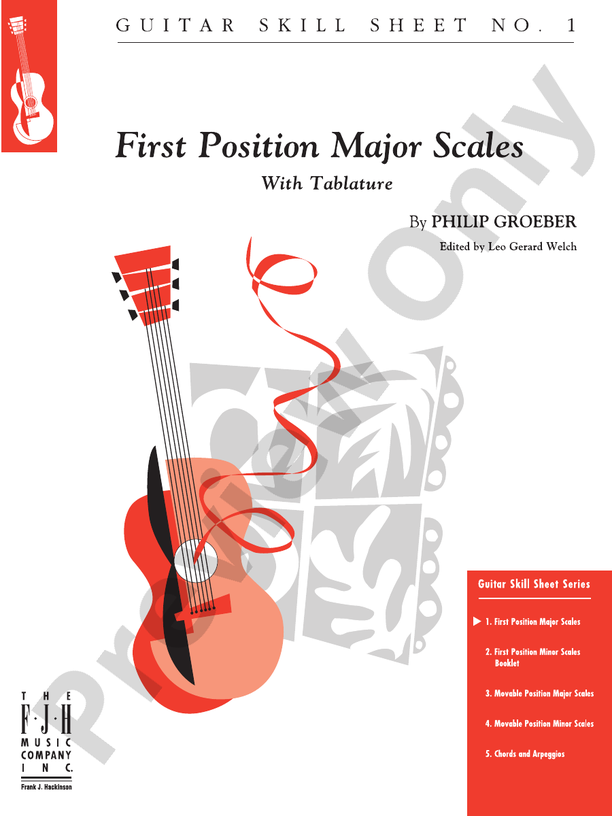 No. 1, First Position Major Scales - Easy Guitar (Digital Download)