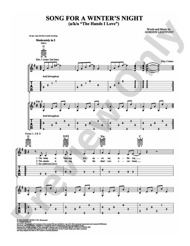 Song for a Winter's Night - Easy Guitar (Digital Download)