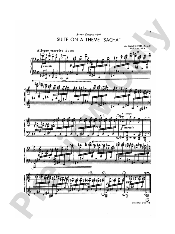 Glazunov - Complete Works (Volume I) - Piano Solo (Digital Download)