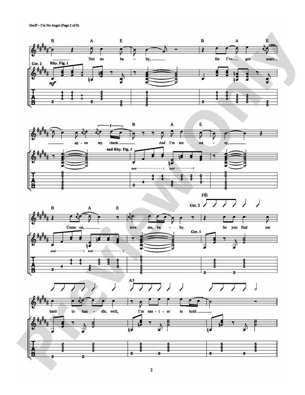 I'm No Angel - Guitar TAB (Digital Download)