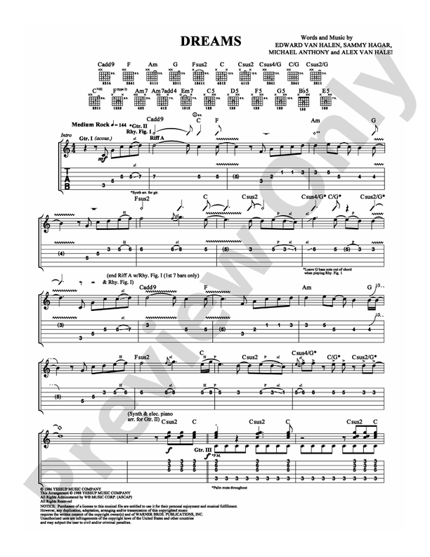 Dreams - Guitar TAB (Digital Download)