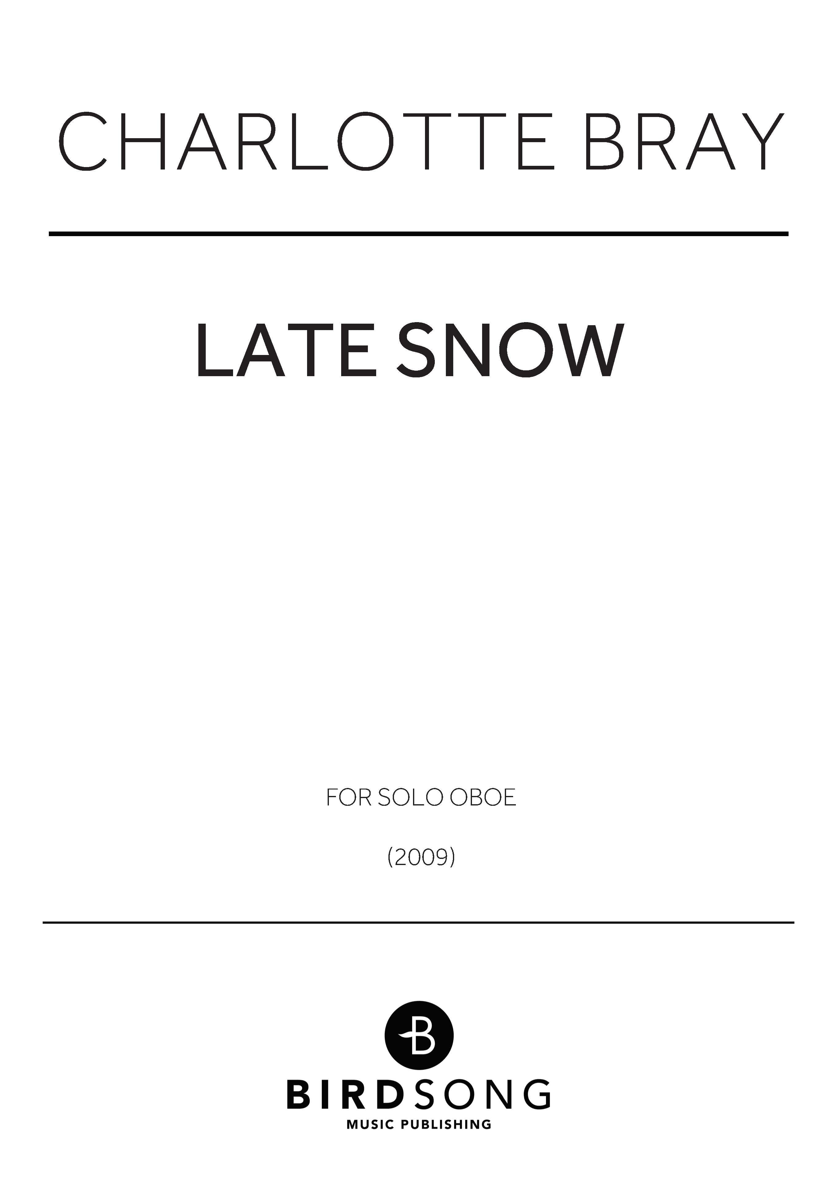 Late Snow - Charlotte Bray - Oboe (Digital Download)
