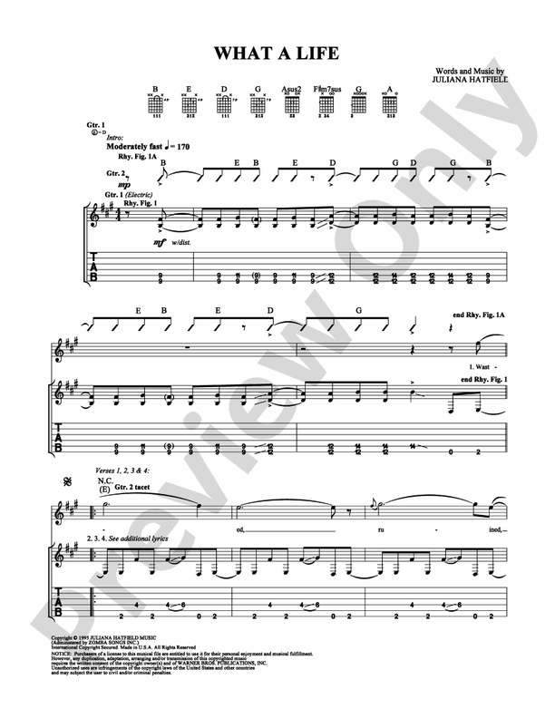 What A Life - Guitar TAB (Digital Download)