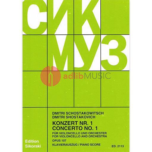 Shostakovich - Concerto #1 Op107 - Cello/Piano Accompaniment Sikorski SIK2113