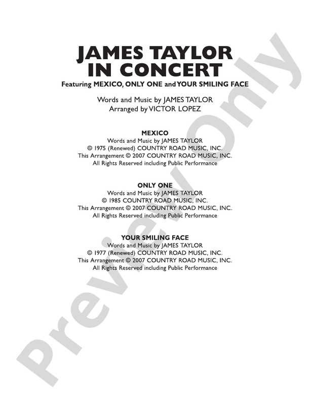 James Taylor in Concert - Concert Band Conductor Score & Parts (Digital Download)
