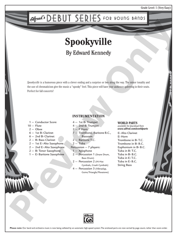 Spookyville - Concert Band Conductor Score & Parts (Digital Download)