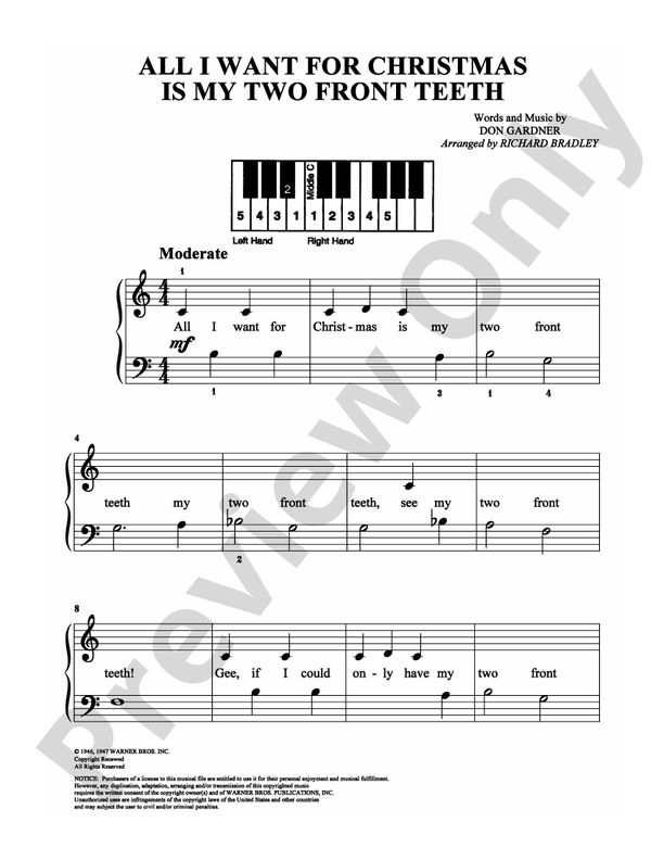 All I Want for Christmas Is My Two Front Teeth - DSM-PS-0008567 - Easy Piano (Digital Download)