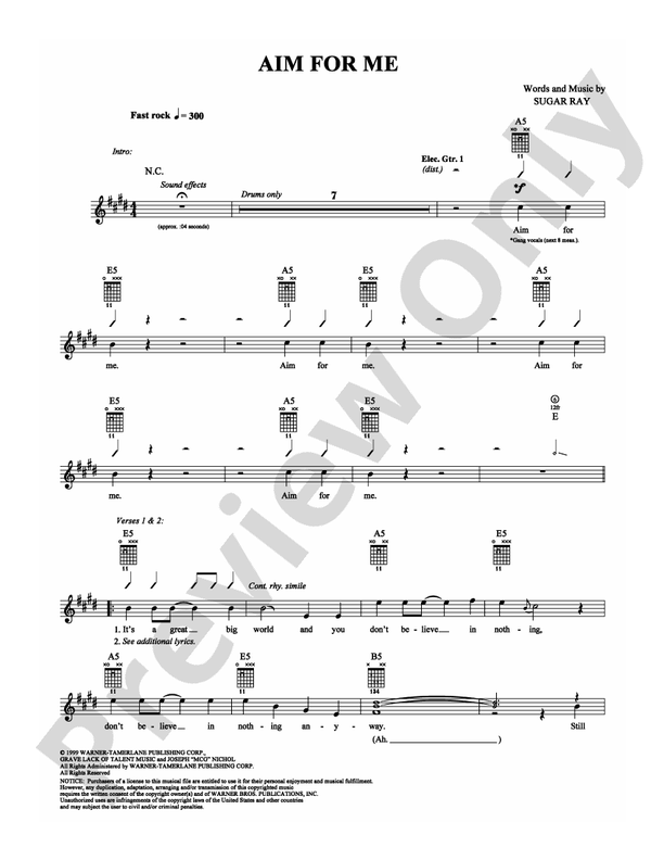 Aim For Me - Guitar TAB (Digital Download)