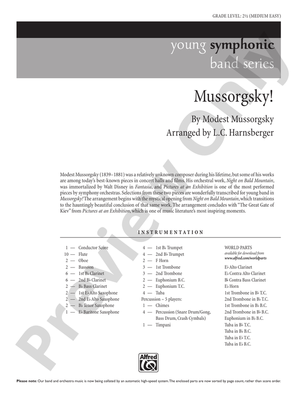 Mussorgsky! - Concert Band Conductor Score & Parts (Digital Download)