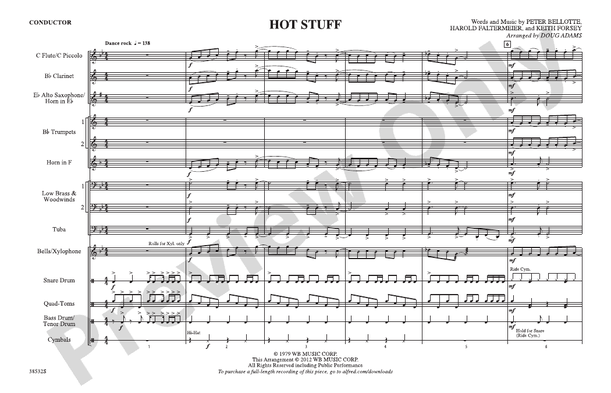 Hot Stuff – Marching Band Conductor Score & Parts (Digital Download)