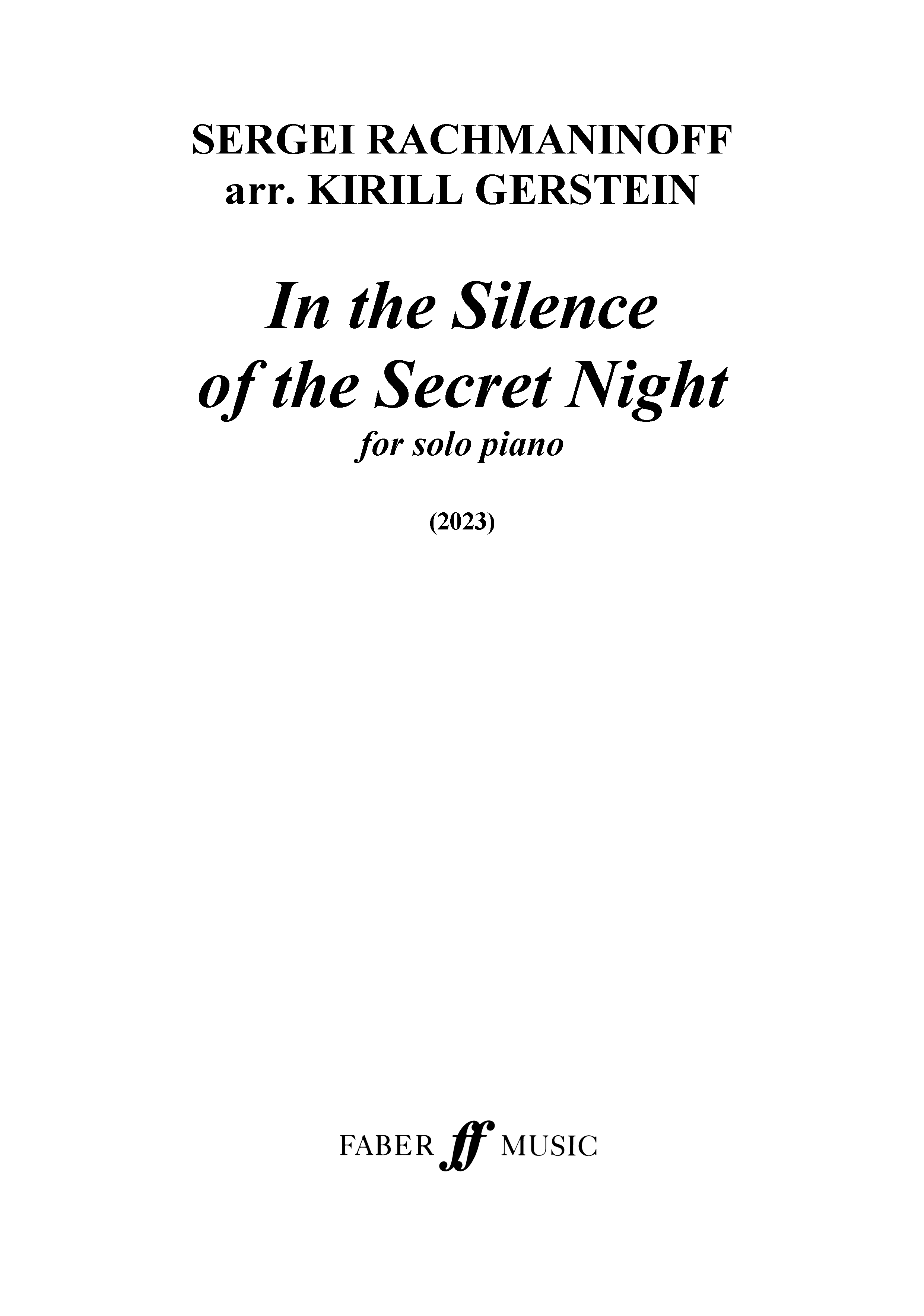 In the Silence of the Secret Night - Piano Solo (Digital Download)