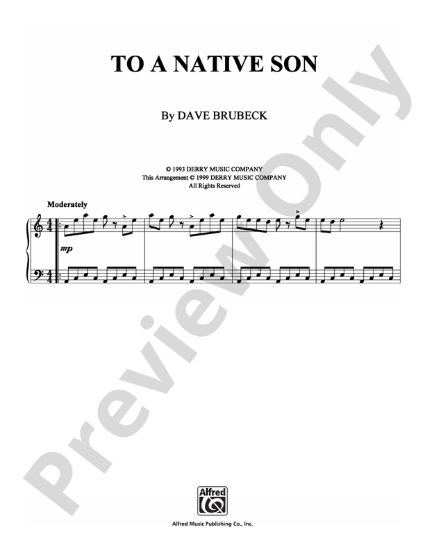 To A Native Son - Piano (Digital Download)