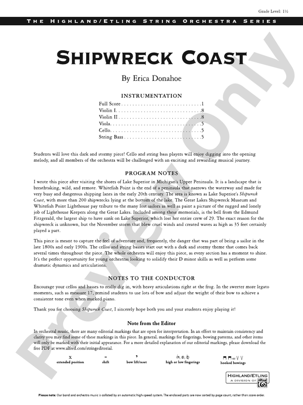 Shipwreck Coast - String Orchestra Conductor Score & Parts (Digital Download)