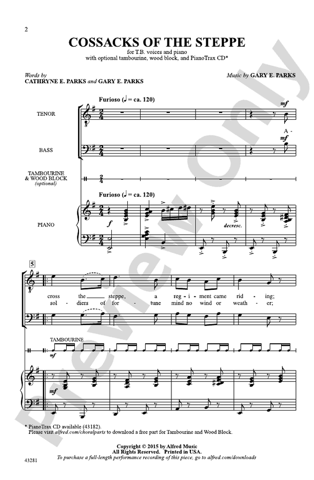 Cossacks of the Steppe – TB Choral Octavo (Digital Download)