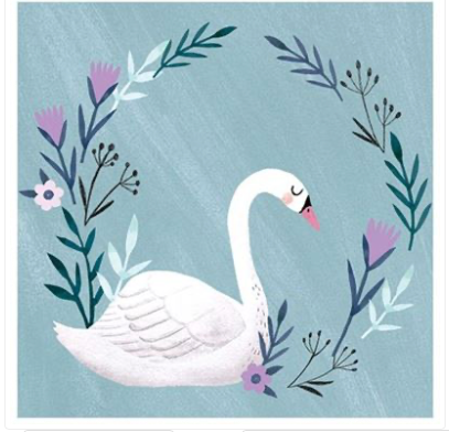 Greeting Card - 3D Swan Lake