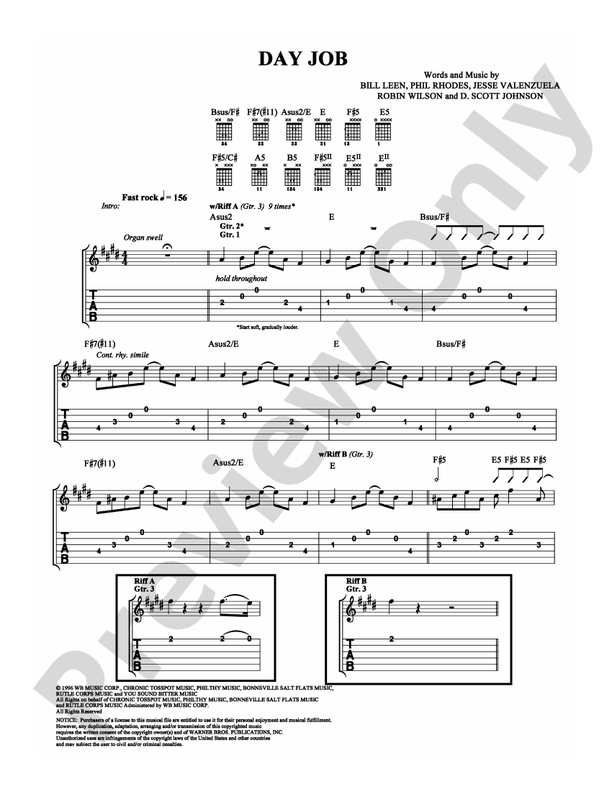 Day Job - Guitar TAB (Digital Download)