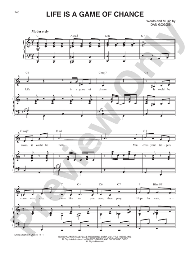 Life Is a Game of Chance (from Nunsensations) - PVG (Digital Download)