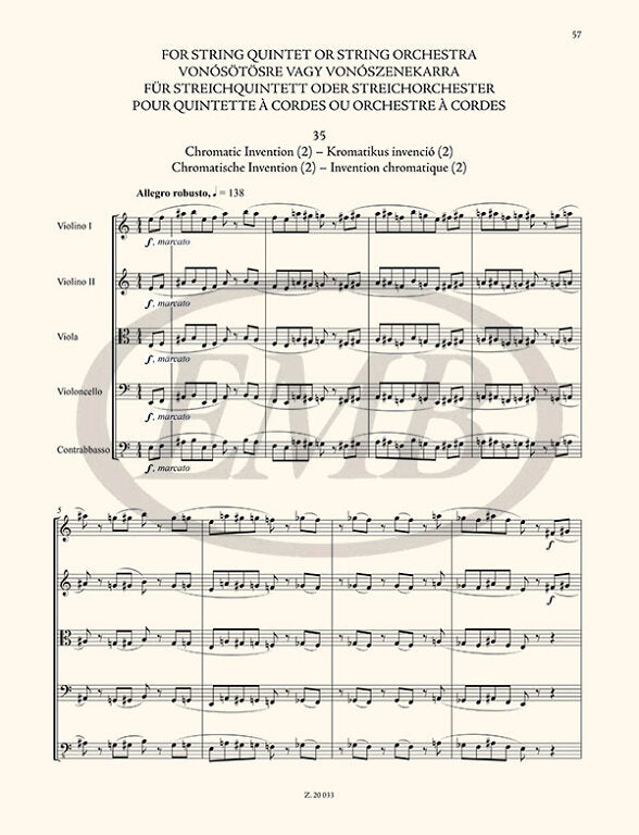 Bartok - The Microcosm of String Ensemble Music Volume 3 - String Orchestra edited by Soos/Borsos EMB Z20033
