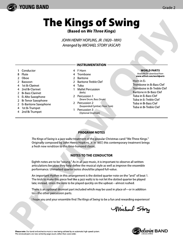 The Kings of Swing - Concert Band Conductor Score & Parts (Digital Download)