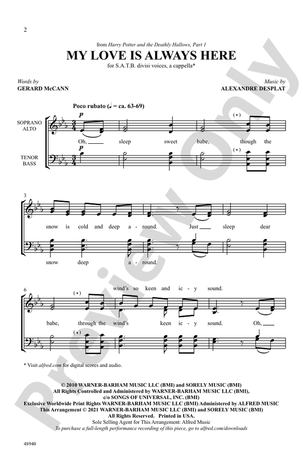 My Love Is Always Here – SATB divisi, a cappella Choral Octavo (Digital Download)