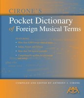 Cirone's Pocket Dictionary of Foreign Musical Terms - Anthony J. Cirone Meredith Music Book