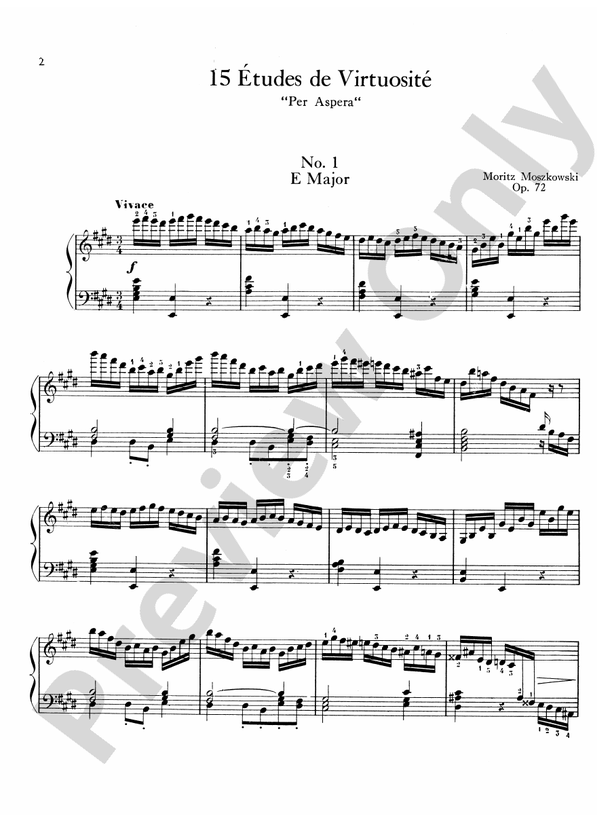 Moszkowski - Fifteen Études de Virtuosite, Op. 72 - Piano Solo (Digital Download)