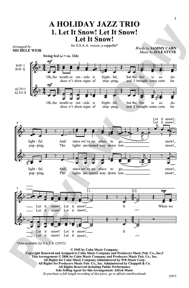 A Holiday Jazz Trio - SSAA, a cappella Choral Octavo (Digital Download)