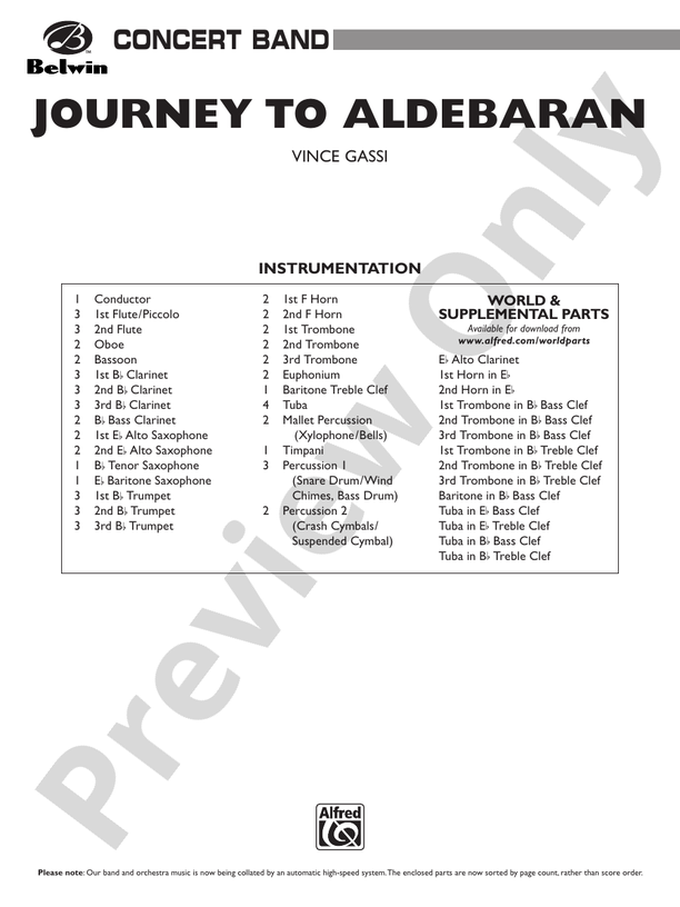 Journey to Aldebaran - Concert Band Conductor Score & Parts (Digital Download)