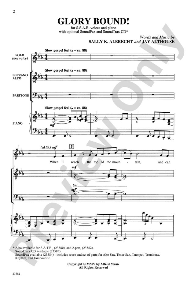 Glory Bound! – SSAB Choral Octavo (Digital Download)