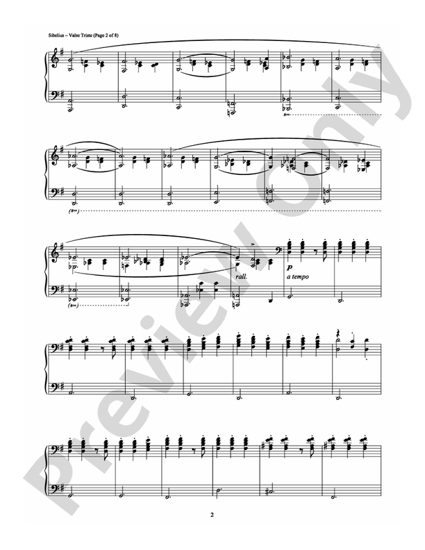 Sibelius - Valse Triste - Piano (Digital Download)
