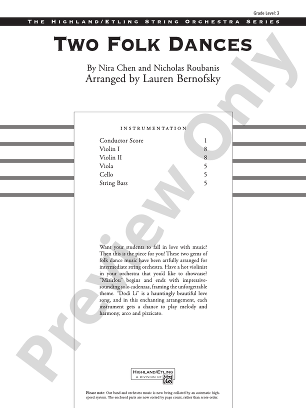 Two Folk Dances – String Orchestra Conductor Score & Parts (Digital Download)