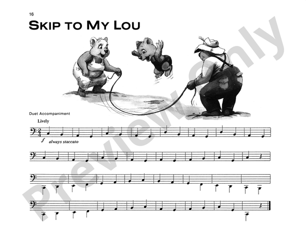 Skip to My Lou - Piano Solo with Optional Duet Accompaniments (Digital Download)