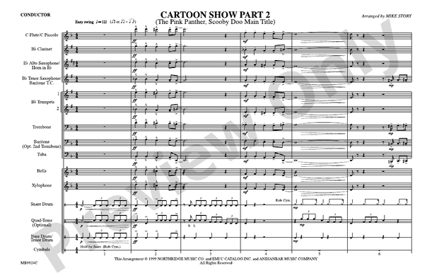 Cartoon Show, Part 2 – Marching Band Conductor Score & Parts (Digital Download)